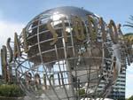 Sonya and the famous Universal Studios globe