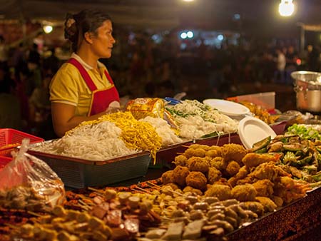 One of the many food stalls at the night market