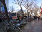Walking along a road in Wangfujing