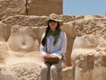 Sonya with remains of two sitting statues