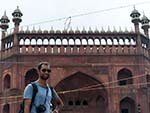 Travis on the main steps leading to Jama Masjid