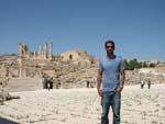 Jerash - Travis with the Zeus Temple ruins in the background