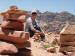 Petra Day Two - Sonya and some stacked stones