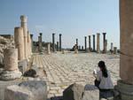 Umm Qais - Sonya at the ruined Byzantine Church