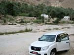 Morning after sleeping in four wheel drive at Wadi Tiwi
